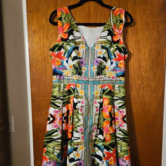 Maggie London Sleeveless Fit and Flare Dress Size 12 - Picture 2 of 4